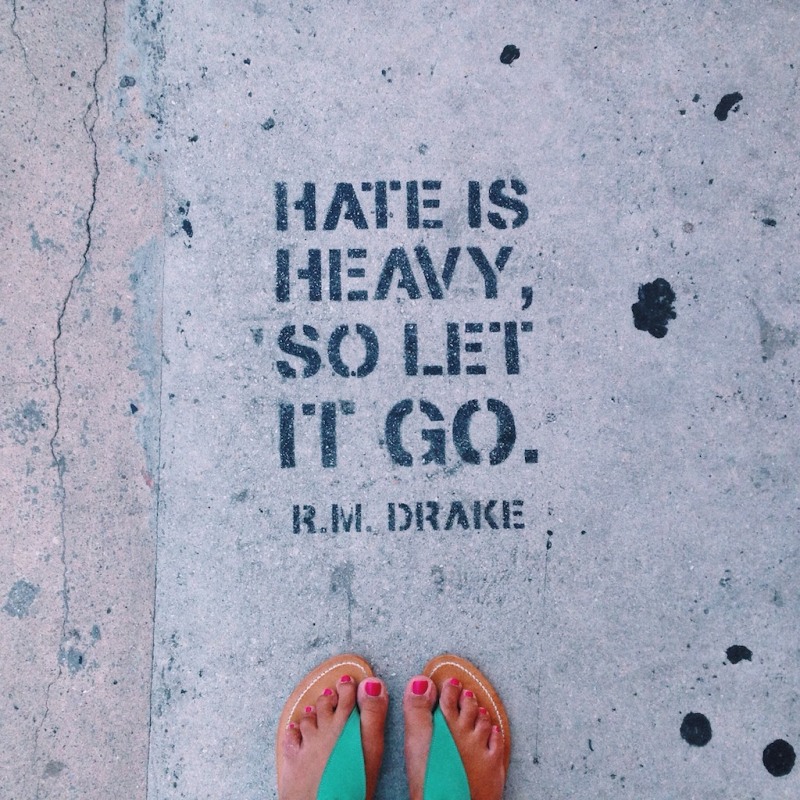 Hate is heavy, so let it go